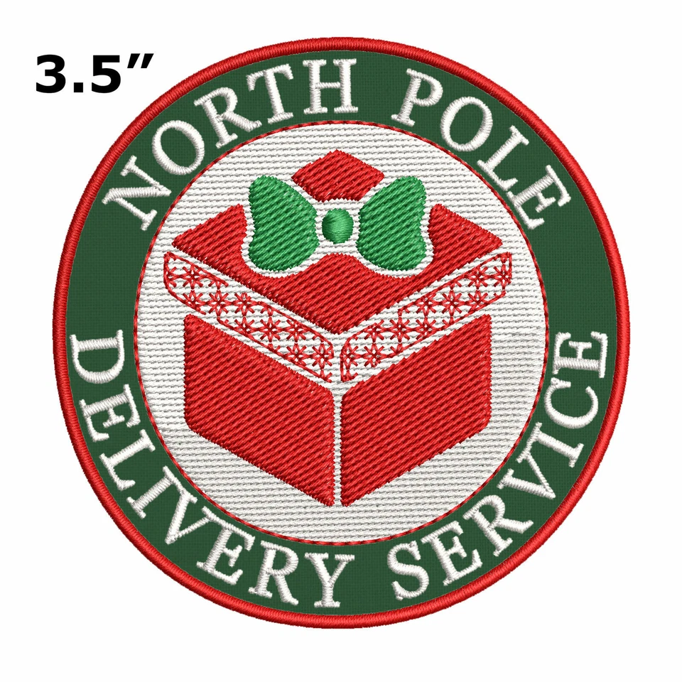 Christmas Patch Northpole Delivery Rudolph Reindeer 3.5" Embroidered Iron-On - Image 2 of 4