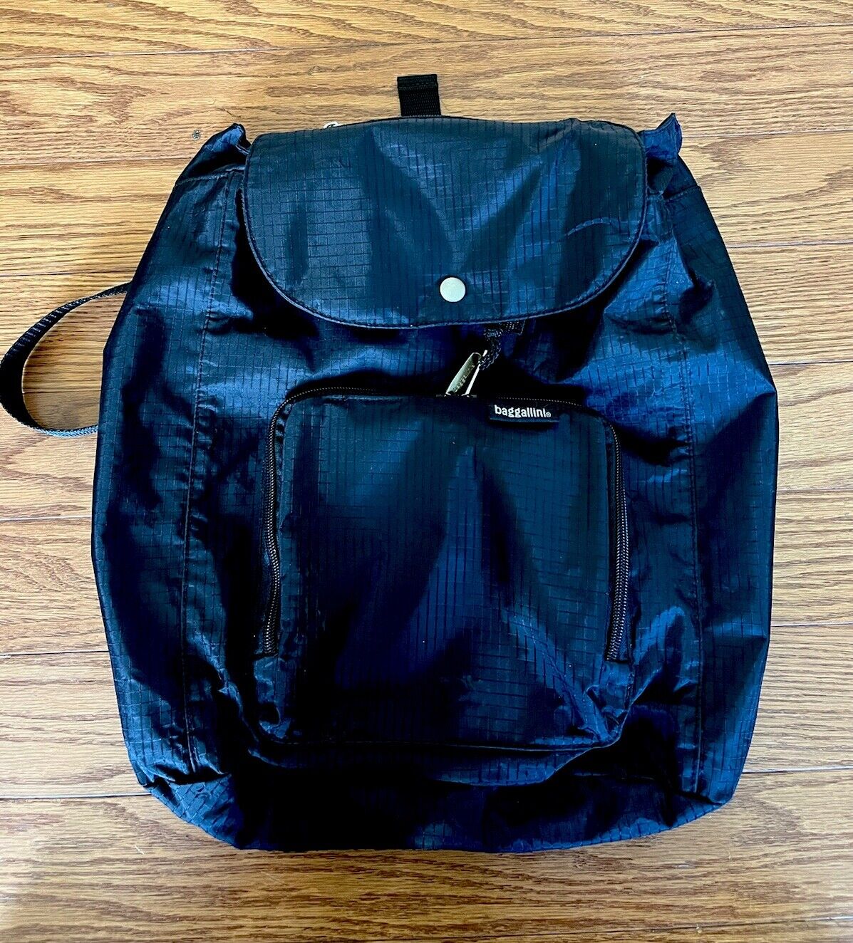 Baggallini Cinch Backpack Black Nylon Medium