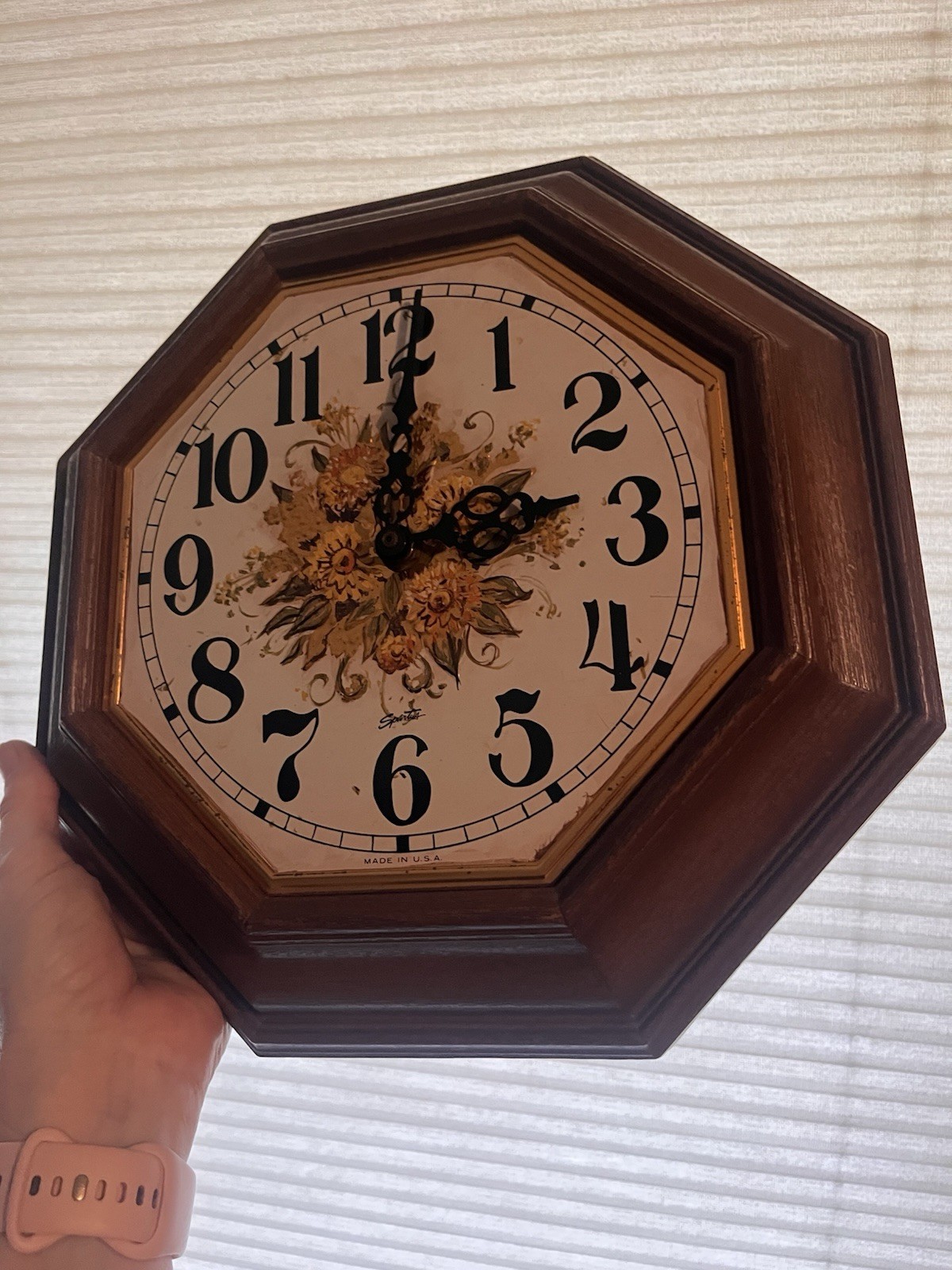 Vintage Kitchen Wall Clock SPARTUS Mid-Century Modern MCM Cottage Fall  WORKS