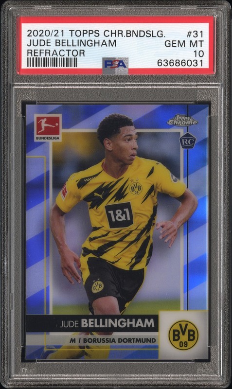 2020-21 Topps Chrome Bundesliga Refractor #31 Jude Bellingham RC PSA 10 Rookie