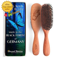 100 Pure Calcutta Boar Bristle Hairbrush for Natural Healthy Hair Stiff Bristle