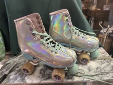 Roller Derby Pixie Women/youth Iridescent Blue Roller Skates Adj size 3-6