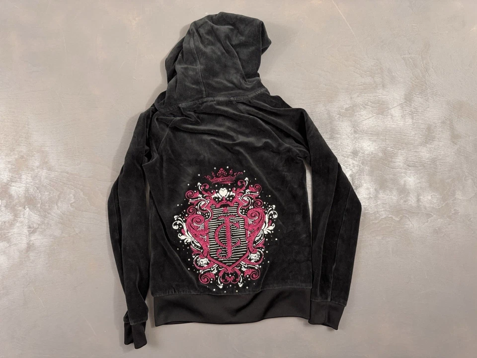 Conjunto de Sudadera Jogger Y2K Vintage Juicy Couture Talla XS Pequeño Terciopelo Estrás G2U Foto 2 de 4