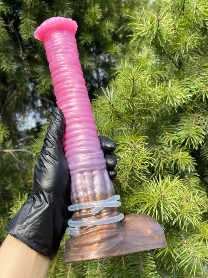 Consolador enorme de silicona Big Dong, tipo dragón malo, juguete sexual largo polla gruesa con cumtube Foto 2 de 4