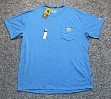 Carhartt Force Tee Shirt Men’s Large Blue Relaxed Fit Midweight UPF 25+ Dry Fast