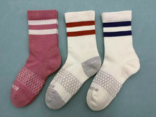 3 Pairs Bombas Women's Solid Half-calf socks Size S 3 color striped white