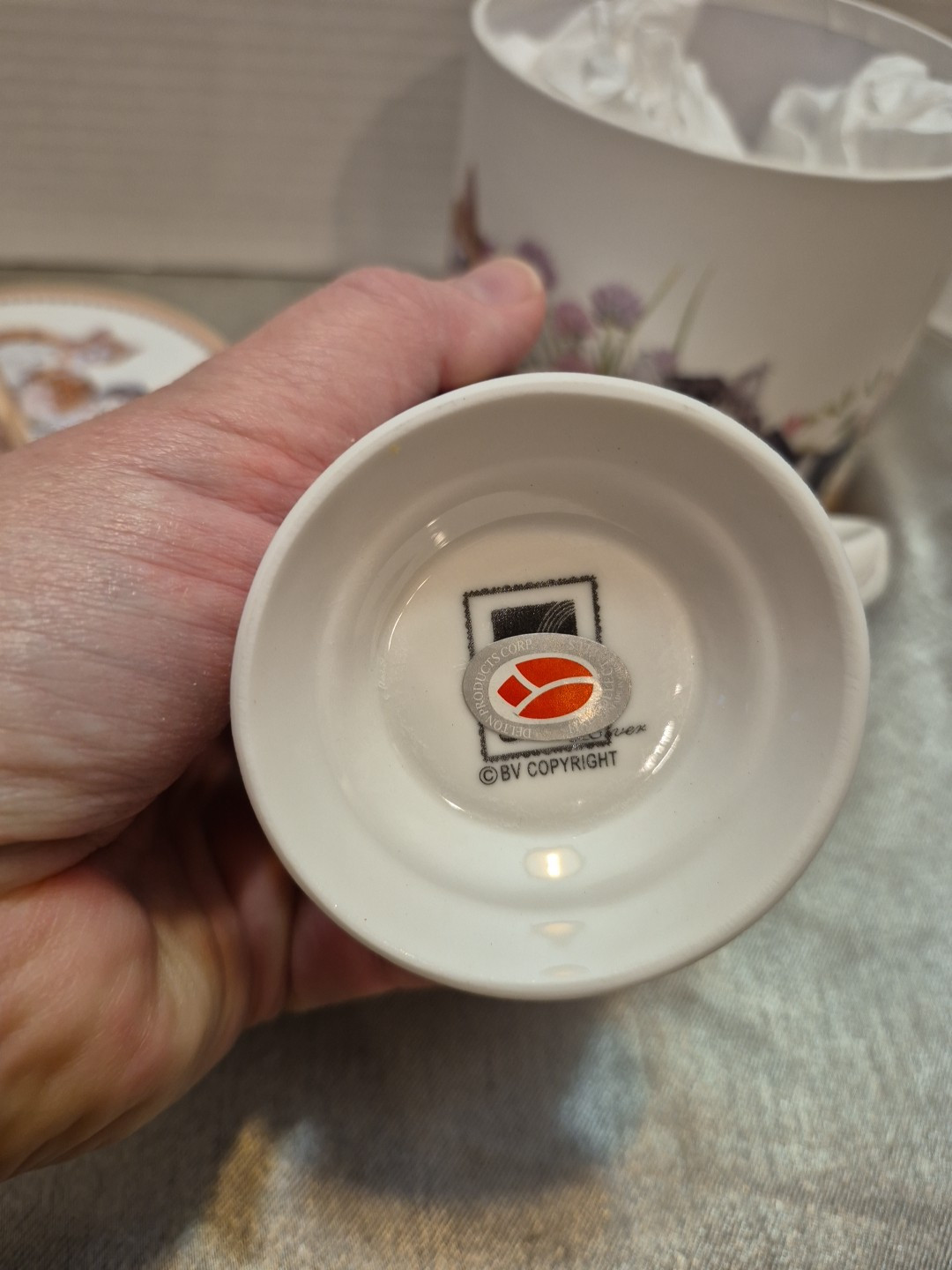 Delton Porcelain Kitten Teacup & Saucer Gift 