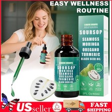 Soursop Bitters Liquid Drops 10 in 1 with Sea Moss, Moringa, Turmeric, Black See