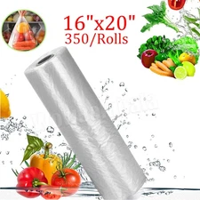16"x20" 350 /Roll Clear Plastic Produce Bags On Roll Kitchen Food Storage Fruit