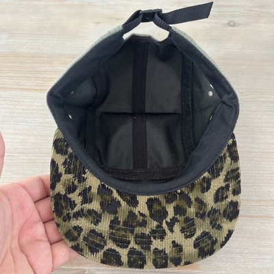 FW11 Supreme Safari Leopard Olive Box Logo 5 Panel Camp Cap Hat