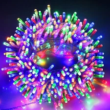 66Ft 200LED Multicolor Christmas Lights Plug in,Connectable Christmas Tree Light
