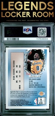 1996 Finest #74 Kobe Bryant W/Coating PSA 10 | eBay