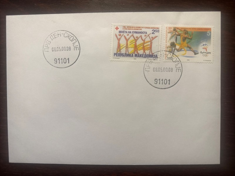 MACEDONIA FDC COVER 2000 YEAR RED CROSS HEALTH MEDICINE STAMPS