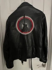 Hard Rock Cafe Save The Planet LOVE ALL SERVE ALL Black Leather Jacket XL