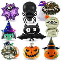 Folienballon Halloween 9 StüCk KüRbis Hexe Geist Fledermaus Spinnweben Party