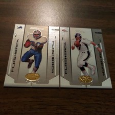 Barry Sanders #134 & John Elway #133 2004 Leaf Certified MATERIALS NFL FLASHBACK