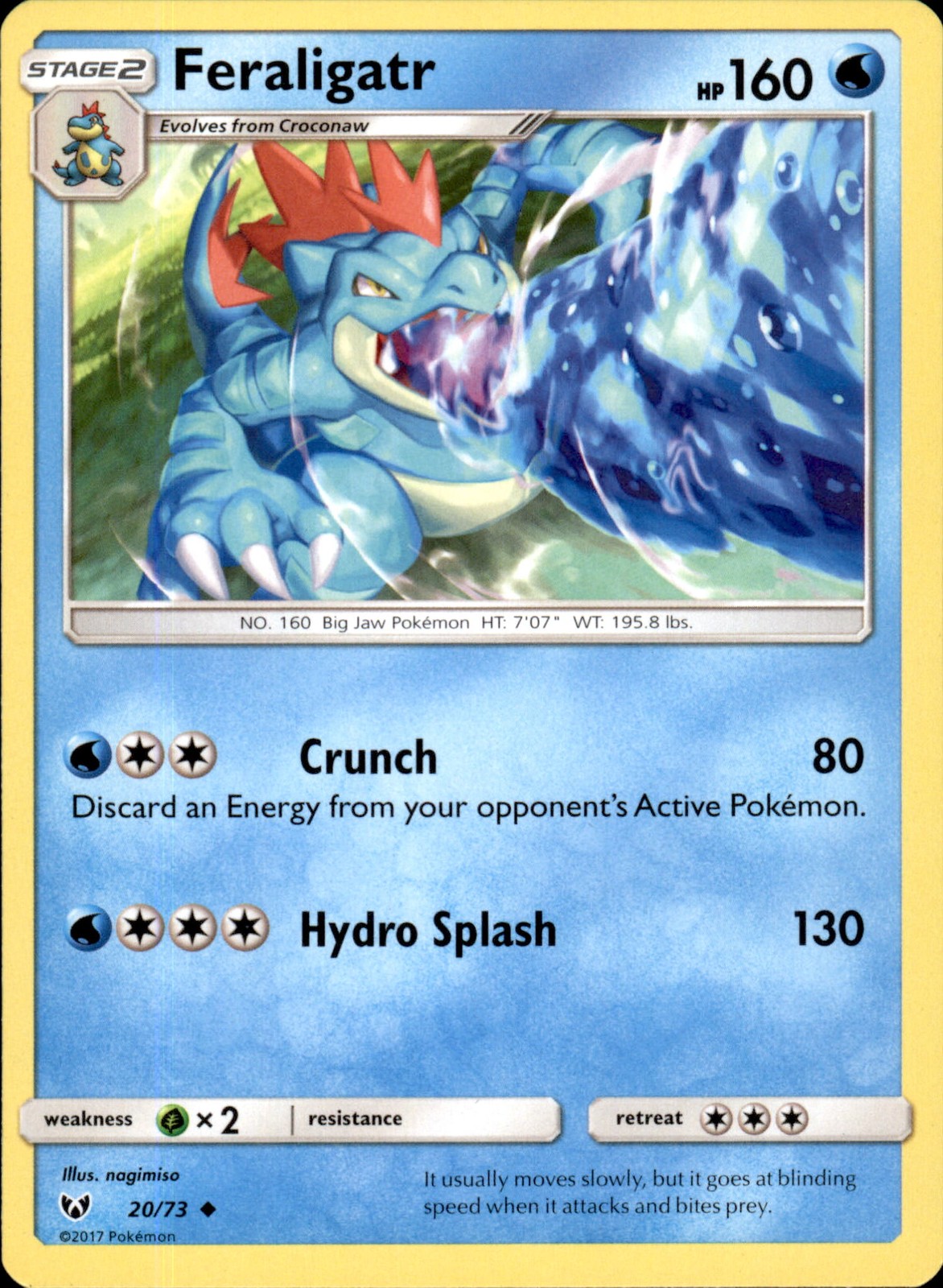 Feraligatr 20/73 Uncommon - Pokemon Shining Legends LP