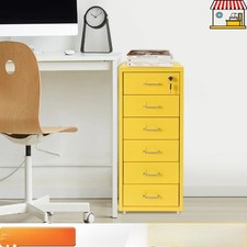 Lockable Rolling Metal File Cabinet 6-Drawer ...