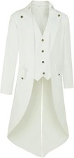 Men Pirate Steampunk Tailcoat Vintage Victorian Jacket White