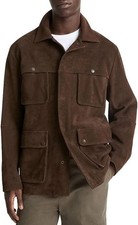 New Theory Suede Hunter Jacket Brown Size XL $1498 NWT