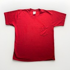 Vintage 90s Gap Single Stitch Blank Pocket Tshirt Red Men Size Large Made In USA