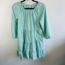 J. Crew Factory Green White Tiered Plaid Mini Dress Size XS