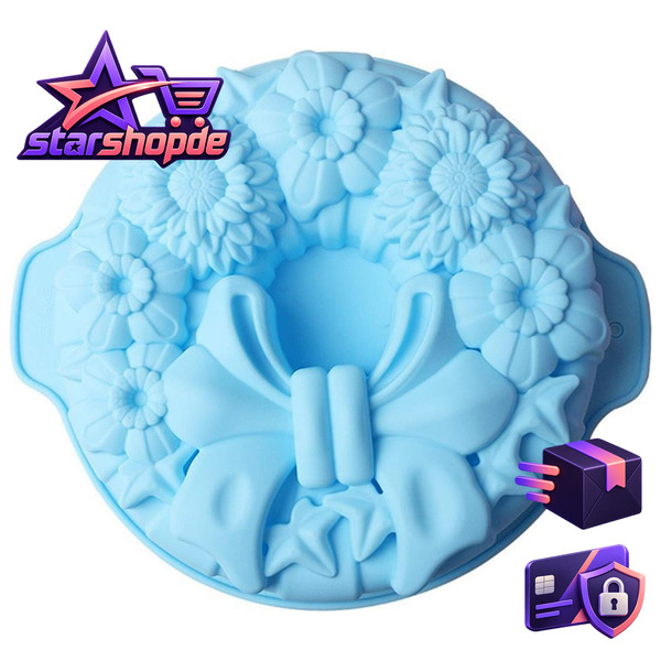 Silikon Backform Ø 29,5Cm Antihaftbeschichtet FüR Muffin Kuchen Brot Pudding-image
