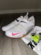 Nike Zoom Pole Vault Elite 3 Track Spikes AA1204-101 White Orange Mens Size 12