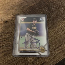 Robby Snelling IP Signed Auto 2022 Bowman Draft San Diego Padres Miami Marlins