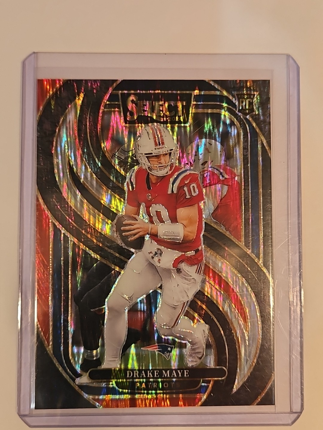 2024 Panini Select - Premier Level Drake Maye #113 Black & Red Shock Prizm (RC)