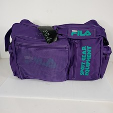 VTG 90s Deadstock Fila Sports Gear Equipment Bag Duffle Purple 22x8 New