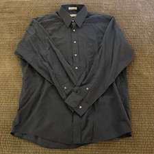 Pierre Cardin 16-16.5 Men s Dress Shirt Dark Blue Long Sleeve Button Down