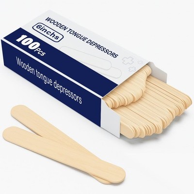 100 Stck. 6 Zoll Holzzungendrücker glatte abgerundete Spitze splitterfrei hygienisch
