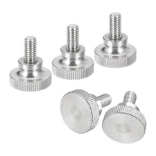 5pcs M6x12mm Knurled Thumb Screws 304 Stainless Steel Flat Knurled Thumb Screws
