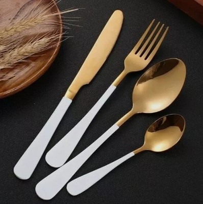 4-teiliges Set aus Edelstahl, Besteck, Gabel, Löffel, Messer, Besteck, Geschirr