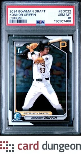 Konnor Griffin 2024 Bowman Draft #BDC22 Chrome - 130507488 PSA 10