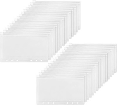 KLYNGTSK 30 STCK. A6 Format Kunststoff Mappe Reißverschluss Ordner 6 Loch Transparent Reißverschluss