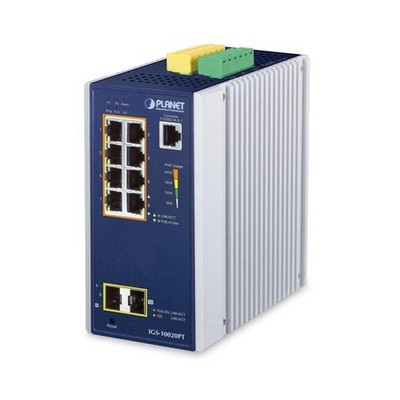 IGS-10020PT Industrial 8-Port 10/100/1000T 802.3at PoE + 2-Port 1G/2.5G SFP M...