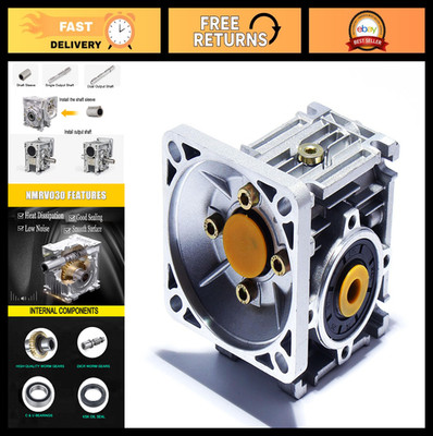 Worm Gear Speed Reducer NMRV030 for Nema23 Stepper/Servo Motor, 50:1 Ratio