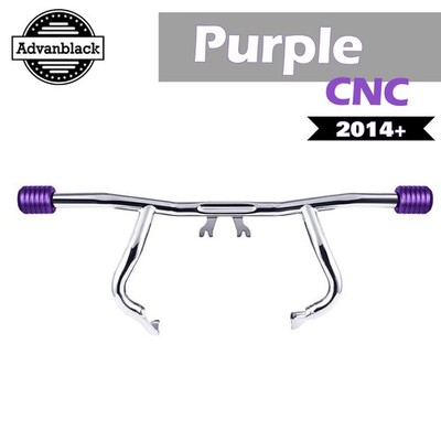 ProTek Front Performance High Way Peg One Step Purple CNC Crash Bar For Harley