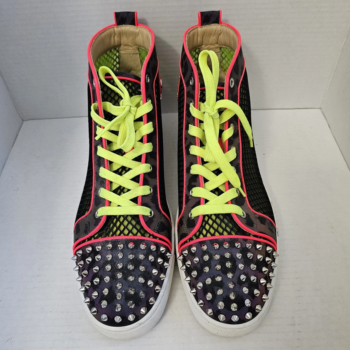 Christian Louboutin slip on sneaker metallic spikes animal print size 46 Christian Louboutin Louis Orlato Leopard | Mercari main image 4
