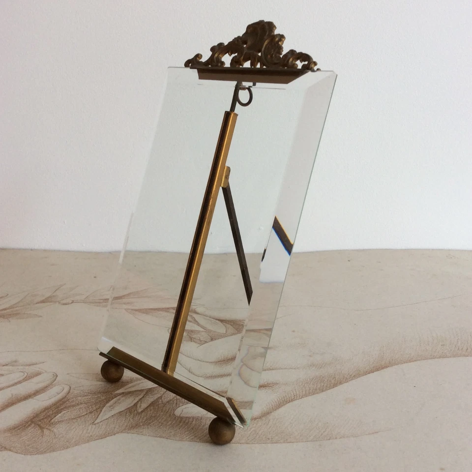 Ancien Cadre Photo Laiton et Verre Biseauté Epoque XIXème - Photo 3/4