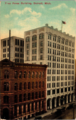 Press Building Detroit MI Free Press Unposted Postcard D35