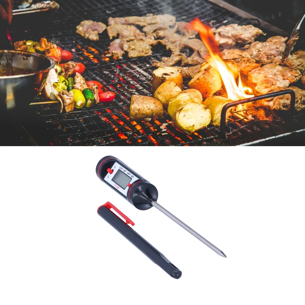 Meat Thermometer Digital Food Probe BBQ Cooking Tools ‑50℃~+300℃ Plug‑in Meter