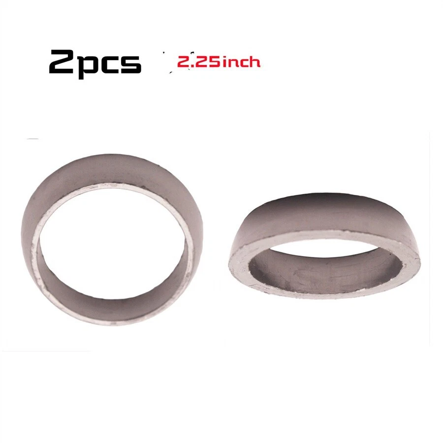 2PC 2.25" Donut Style Graphite Gasket Car Muffler Exhaust Pipe To Manifold Adapt Foto 3 de 4