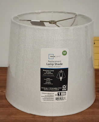 Mainstays 9'' White Lamp Shade with Spider Fitter  **NEW**