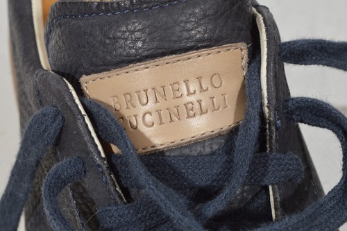 Brunello CUCINELLI sneakers BLUE 41Eur ( 7UK /8US) Shoes AUTHENTIC - Picture 10 of 12