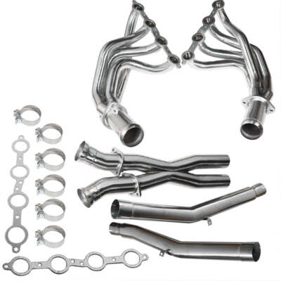 1-7/8 SS Exhaust Headers Manifolds & X Pipe For 05-13 Chevy Corvette C6 LS2 LS3