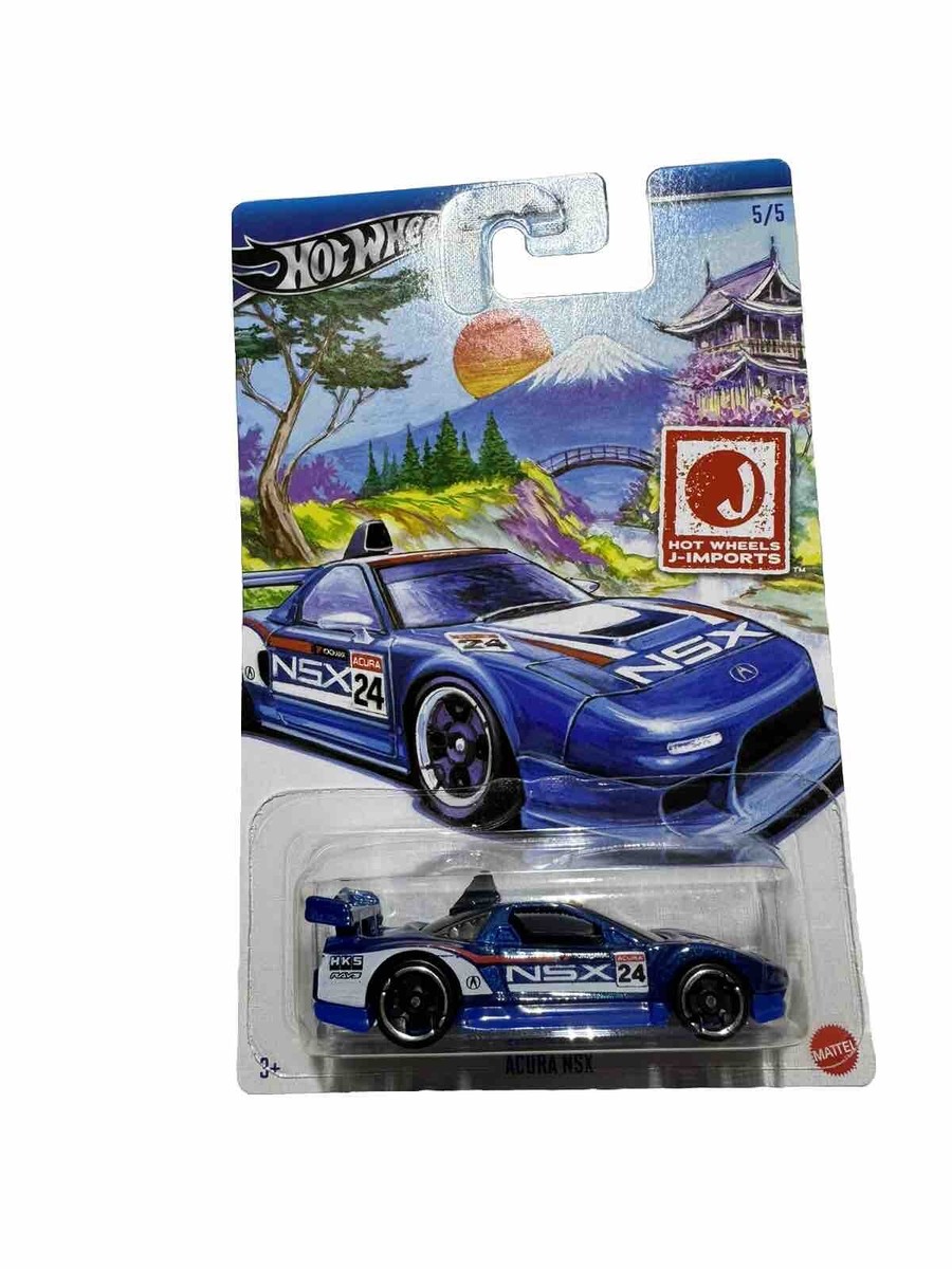 Hot Wheels J-Imports Acura NSX Blau – 1:64 Modellauto, Mit Kunstkarte, Limitierte Edition