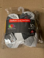 FRUIT OF THE LOOM YOUTH UNISEX NO SHOW SOCKS, WHITE 10 PACK, SIZE MEDIUM